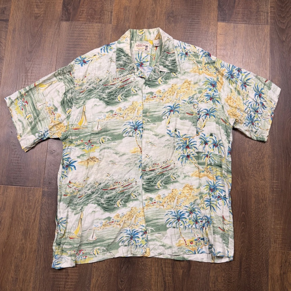 Vintage 80s American Eagle Hawaiian Shirt Mens L Rayon Single Stitch Tropical